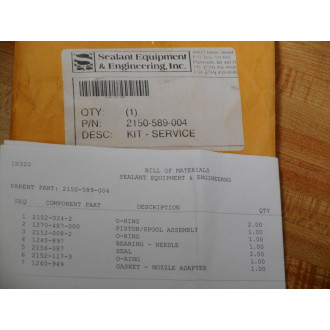 Sealant Equipment & Engineering 2150-589-004 Service Kit 2150589004