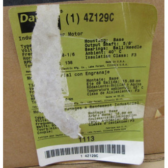 Dayton 4Z129C Gearmotor 2PUX3 WSpeed Control