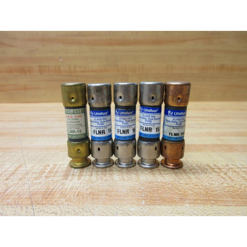 Littelfuse FLNR 15 Fuse Cross Ref 486K85, FLNR015 (Pack of 5) - New No Box