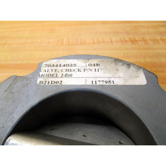Hankison 1177951 Check Valve 703414025 2460 - New No Box