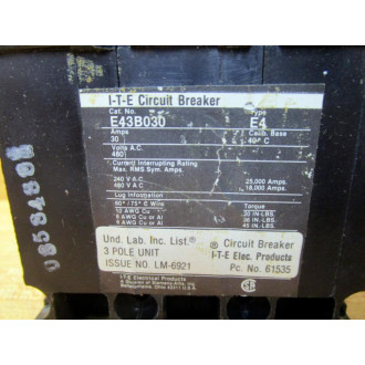 ITE E43B030 Circuit Breaker - Used