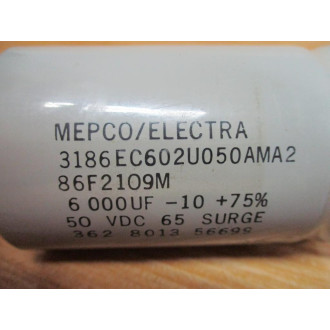 MepcoElectra 3186EC602U050AMA2 Capacitor 6000UF 50VDC (Pack of 2) - New No Box