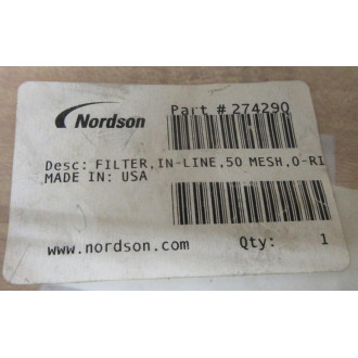 Nordson 274 290 .011" Straight Inline Filter 274290