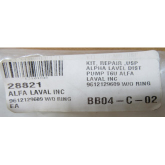 Alfa Laval 9612129609 Pump Repair Kit W O-Ring Alfa Laval 9612129609 Pump Repair Kit W O-Ring