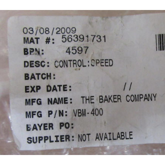 The Baker Company 30086 Stedivolt Speed Control VBM-400