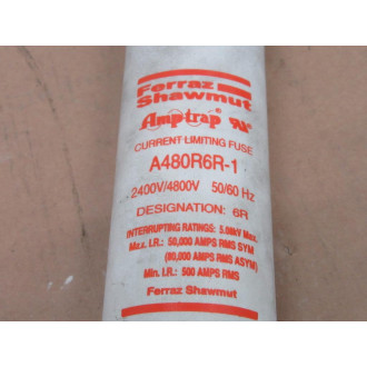 GouldShawmut A480R6R-1 Ferraz Amp-Trap Current Limiting Fuse A480R6R1 - Used