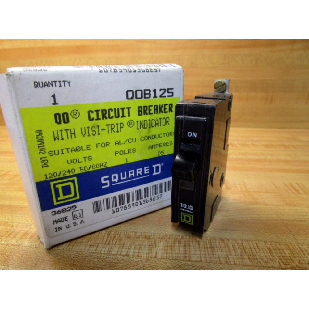 Square D QOB125 25A Circuit Breaker 36825 Square D QOB125 25A Circuit Breaker 36825