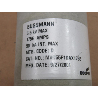 Bussmann MV055F1DAX175E Cooper Medium Voltage E-Rated Fuse - Used