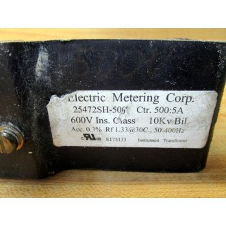 Electric Metering 25472SH-500 Current Transformer 25472SH500 - Used