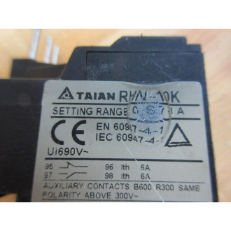 Taian RHN-10K Overload Relay RHN10K - Used