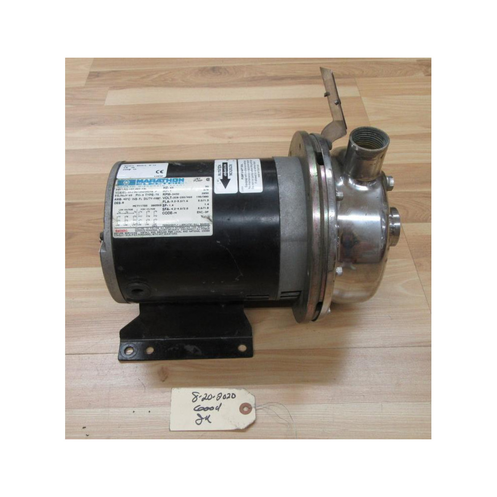 Marathon Electric 137.001.136 Motor W Pump 137001136 - Used Marathon Electric 137.001.136 Motor W Pump 137001136 - Used
