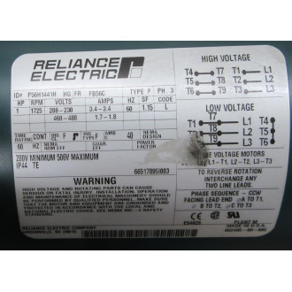 Reliance Electric P56H1441H Motor - Used