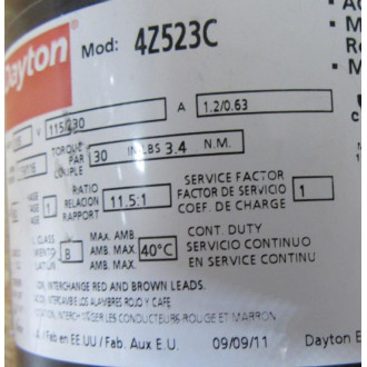 Dayton 4Z523C AC Gear Motor - Used
