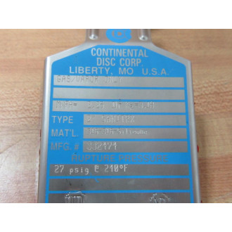 Continental Disc 332474 Rupture Disc - New No Box