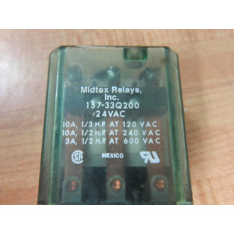 Midtex 157-33Q200-24VAC Relay 157-33Q200-24V AC - Used