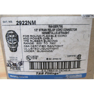 Thomas & Betts 2922NM Cord Connector (Pack of 23)
