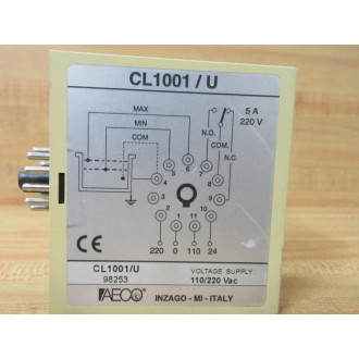 AECO CL1001U Conductivity Level Control Relay CL1001U - Used