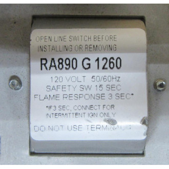 Honeywell RA890G-1260 Protectorelay RA890G1260 WO Cover - Used