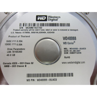 Western Digital WD400BB-00JKC0 3.5" Hard Drive WD400BB - Used