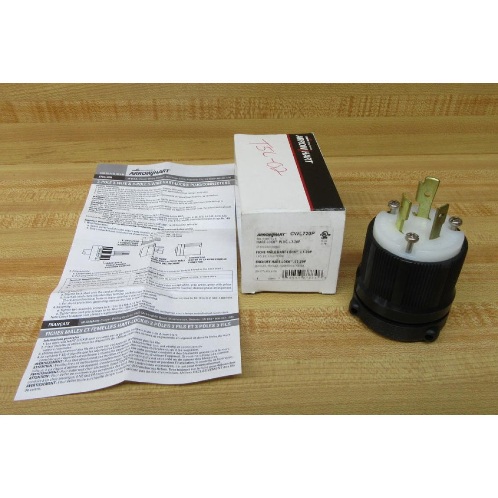 Arrow Hart CWL720P Hart Lock Plug L7-20P Arrow Hart CWL720P Hart Lock Plug L7-20P