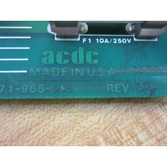 ACDC 71-965-005 Circuit Board 71965005 Rev.CDE - Used
