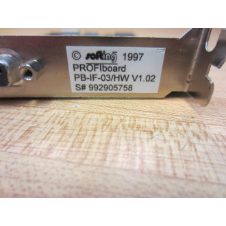 Softing PB-IF-03HW PROFIboard PBIF03HW - Used