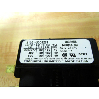 Products Unlimited 3100-30Q9281 Contactor 310030Q9281 - Used