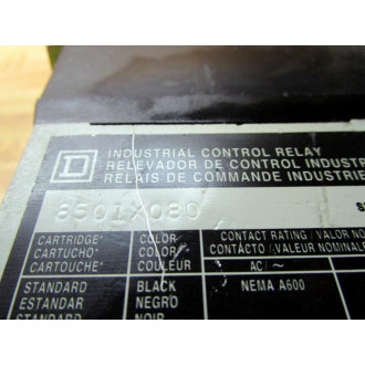Square D 8501-X0-80 Relay 8501-XO-80 Cracked Housing 120110V - Used