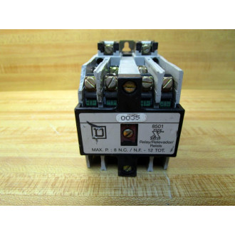 Square D 8501-X0-80 Relay 8501-XO-80 Cracked Housing 120110V - Used