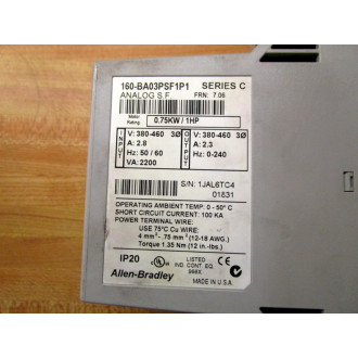 Allen Bradley 160-BA03PSF1P1 Variable Speed Drive 160BA03PSF1P1 - Used
