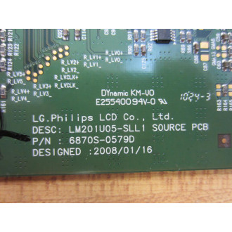 LG Philips LCD 6870S-05790 Circuit Board LM201U05-SLL1 - Parts Only