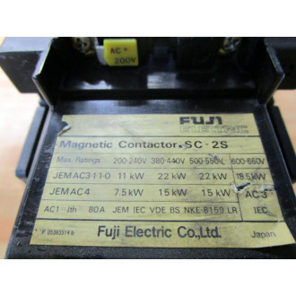 Fuji Electric SC-2S Magnetic Contactor SC2S Cracked Housing - Used