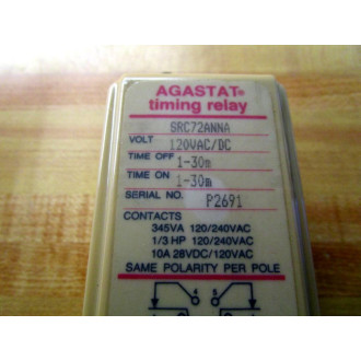 Agastat SRC72ANNA Timing Relay - New No Box