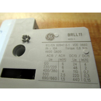 General Electric BRLL11 Auxiliary Contact Block - New No Box