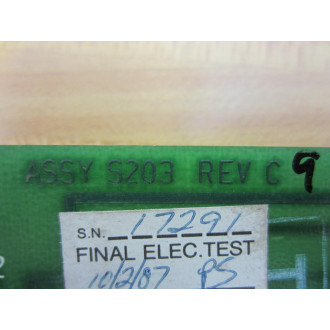 Gould S203-001 Circuit Board  S203 S203 Rev.C - Used