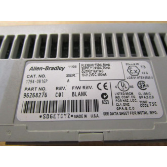 Allen Bradley 1794-OB16P IO Output Module 96268276, Ser A, Rev C01 - New No Box
