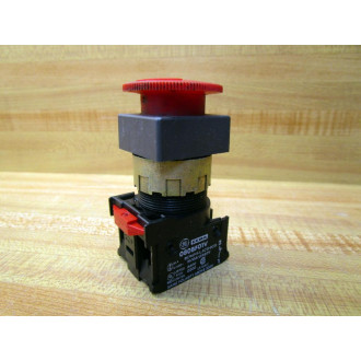 GE General Electric 080BF01V Contact Block WSquare Guard& Round Button - Used