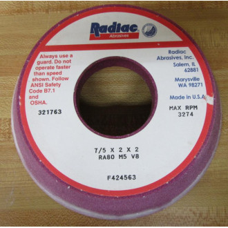 Radiac RA80-M5-V8 Grinding Wheel RA80M5V8 - New No Box