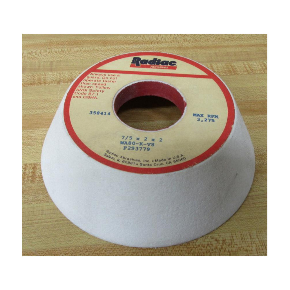 Radiac WA80-K-V8 Grinding Wheel WA80KV8 - New No Box