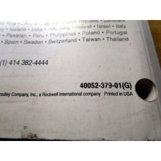 Allen Bradley 40052-379-01(G) User Manual FRN 4.01 - Used