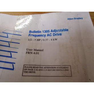 Allen Bradley 40052-379-01(G) User Manual FRN 4.01 - Used