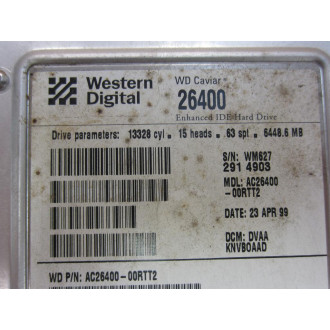 Western Digital AC26400-00RTT2 IDE Hard Drive Model 26400 - Used