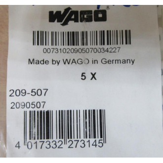 Wago 209-507 Terminal Marker 209507 (Pack of 5)