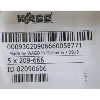 Wago 209-666 Terminal Marker 209666 (Pack of 5)
