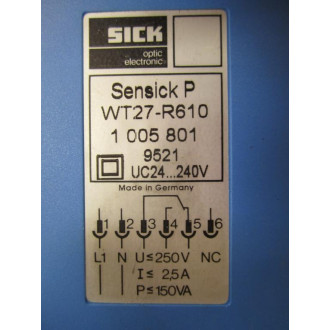 Sick Optic Electronic WT27-R610 Photoelectric WT27R610