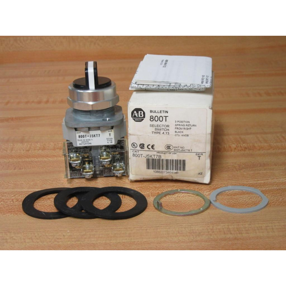 Allen Bradley 800T-J5KT7B Selector Switch 800TJ5KT7B Allen Bradley 800T-J5KT7B Selector Switch 800TJ5KT7B