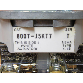 Allen Bradley 800T-J5KT7B Selector Switch 800TJ5KT7B