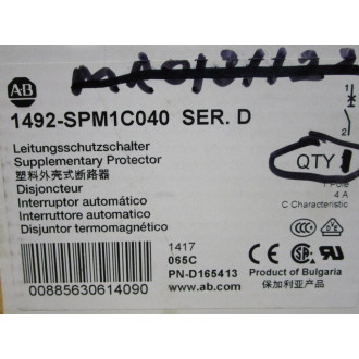 Allen Bradley 1492-SPM1C040 4A Circuit Breaker 1492SPM1C040