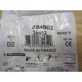 Telemecanique ZB4-BD2 Schneider 2 Position Selector Switch 35452