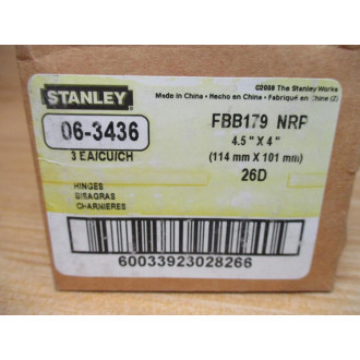 Stanley 06-3436 Hinge FBB179 4.5" x 4" (Pack of 3)